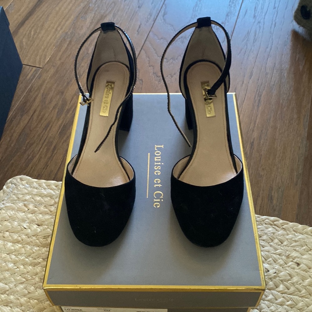 Suede block heels